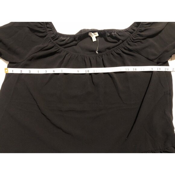 Lily White Top Medium Peplum Black NEW - Picture 7 of 8